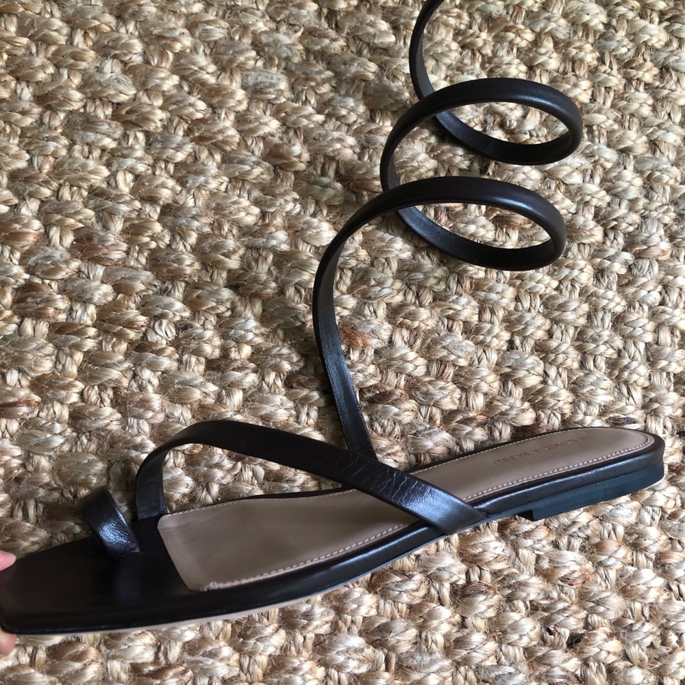 New: Veronica Beard Allura Leather Sandal in Deep Brown. Size 10 - Picture 10 of 15
